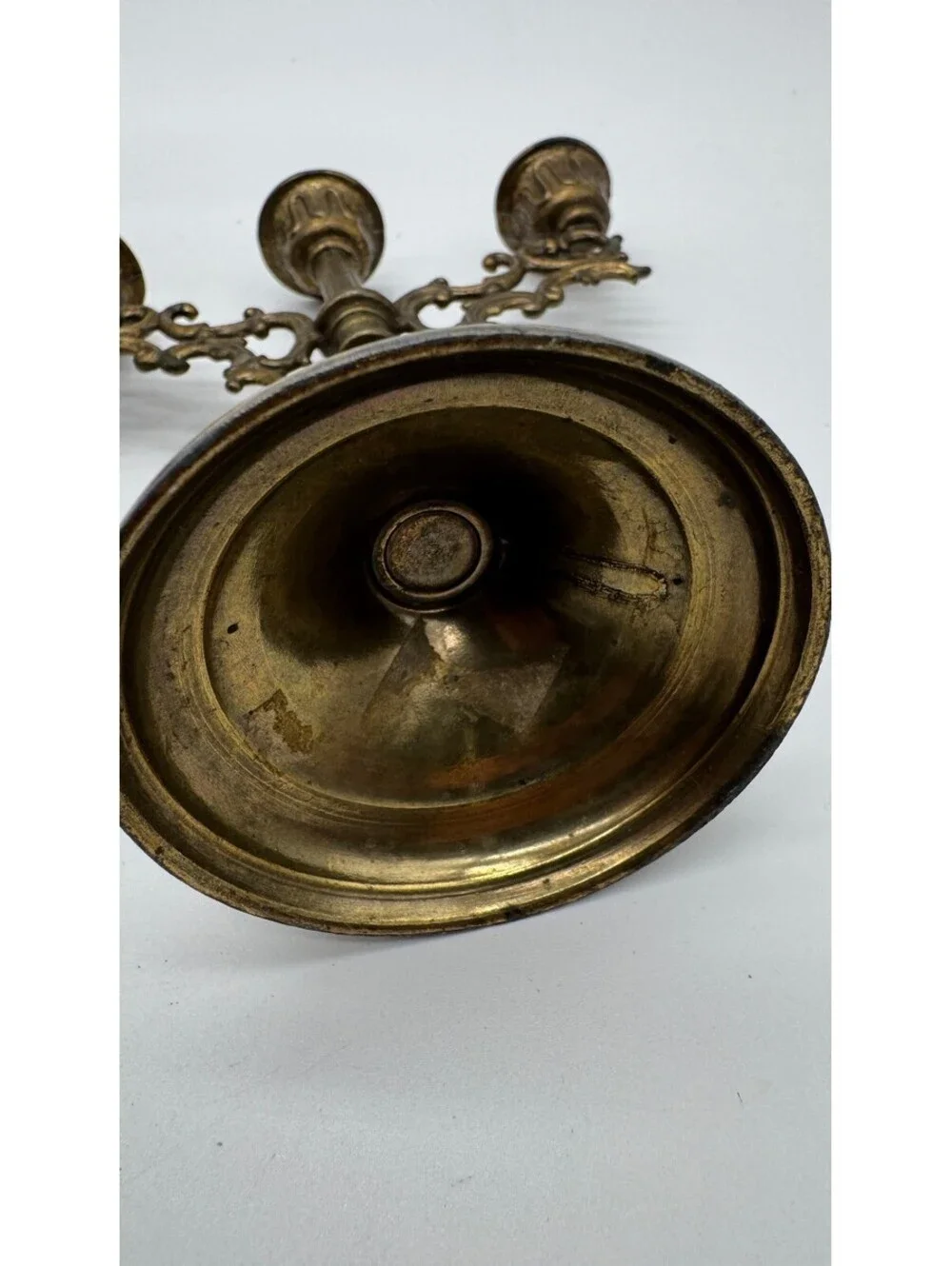 Vintage Interpur Italy Brass 3-Arm Candelabra Candle Holders Set of 5